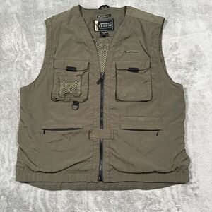 Eddie Bauer Legend Earthtech Wenatchee Travel Fishing Mens Vest Tall Large Green